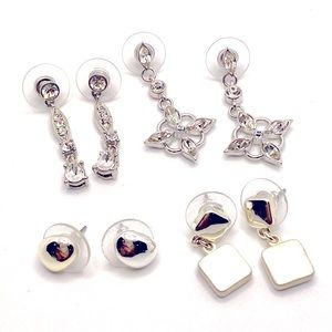 Vintage Estate Jewelry 70's 80's 90's Lot of Four Pairs of Earrings ✨ F028